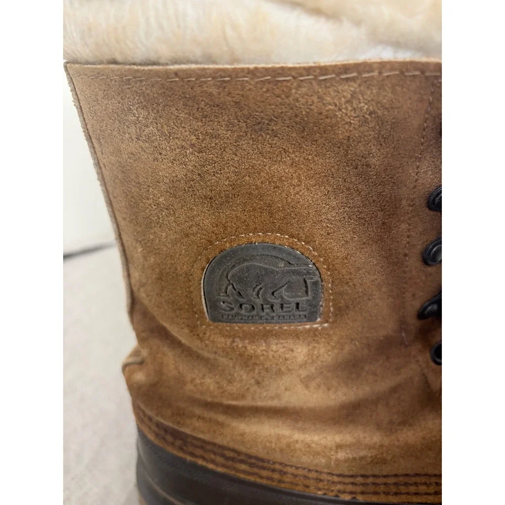Sorel Kaufman Canada Winter Boots Brown Suede Rubber Duck Boots Mens 8